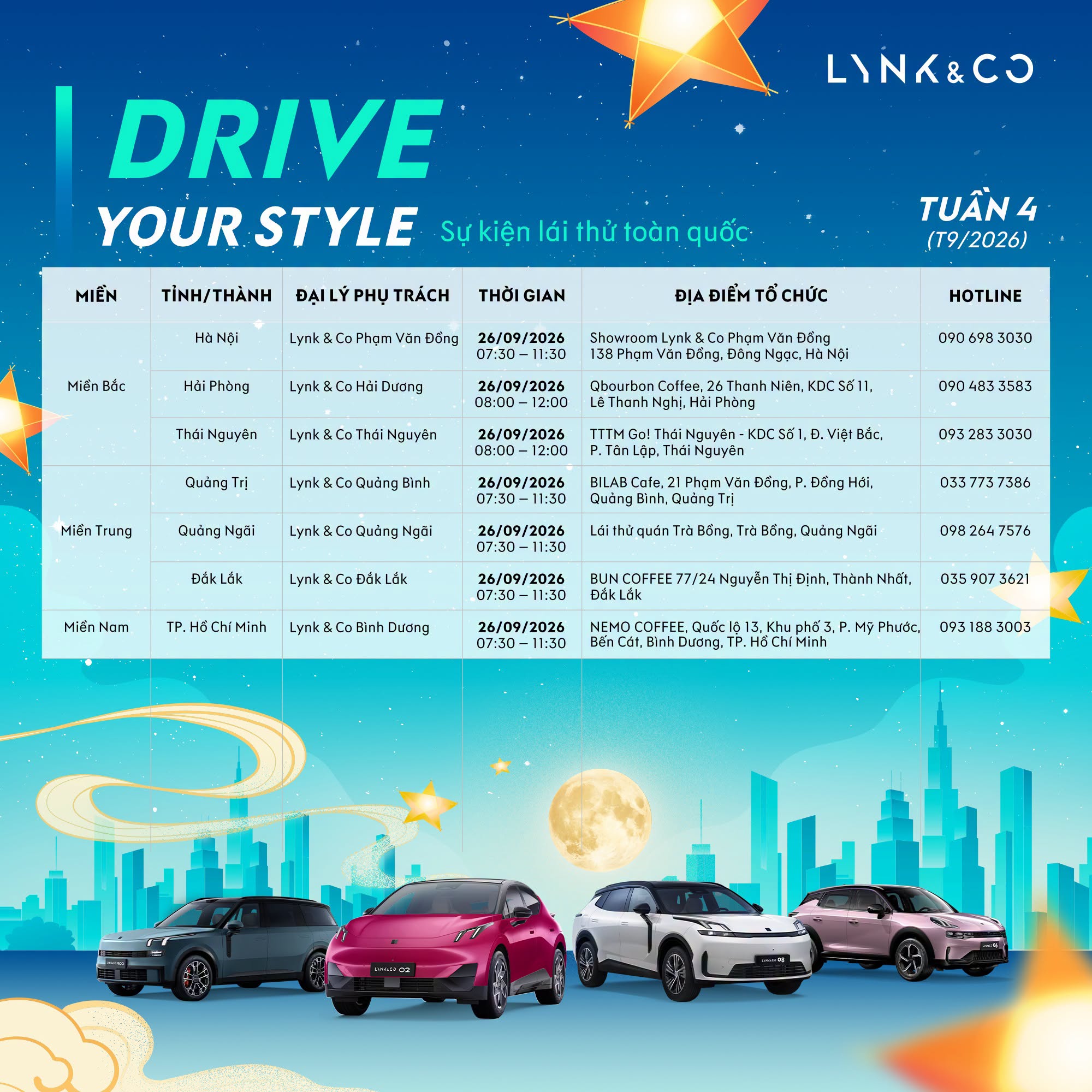LYNKCO LÁI THỬ TOÀN QUỐC – TUẦN 4 THÁNG 9/2026
